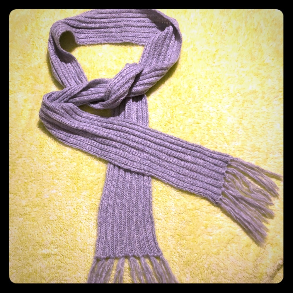 Grey LONG wool scarf